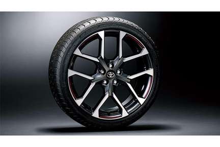 225/40R18タイヤ(ダンロップ SP SPORT 2050)&18×7?Jアルミホイール(ダークグレー塗装+切削光輝+レーザー照射レッドライン)+専用センターオーナメント
